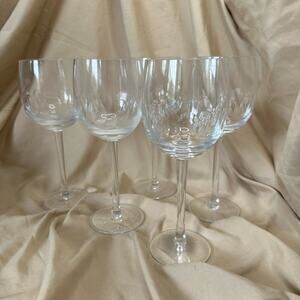 Vintage Thumbprint Wine Glasses Set of 5  8 7/8"